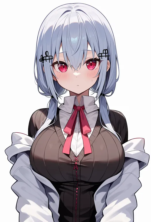masterpiece, best quality, score_7, safe, hakase fuyuki, solo, upper body, simple background — by k3scat, made with ComfyUI