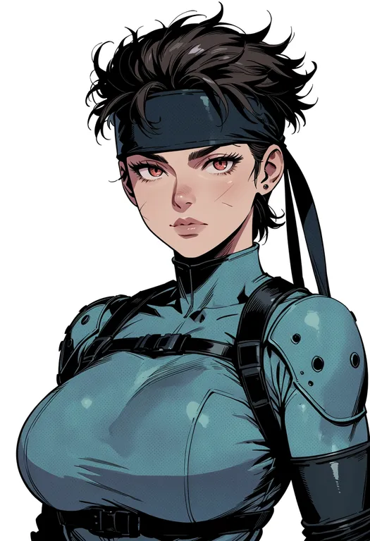 masterpiece, best quality, score_7, safe, solid snake, solo, upper body, simple background — by k3scat, made with ComfyUI