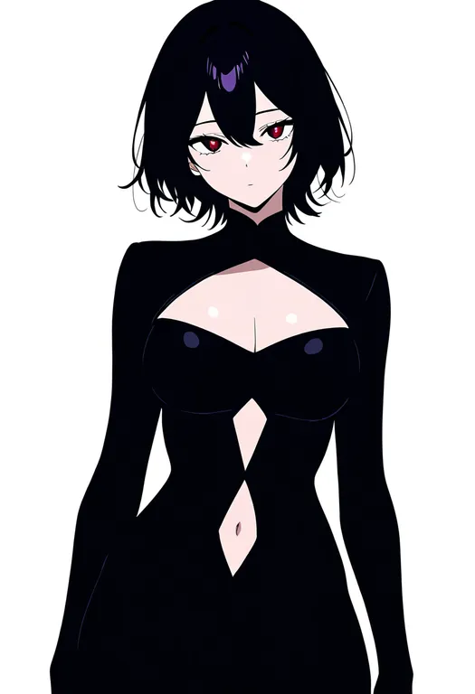 masterpiece, best quality, newest, absurdres, highres, safe, cutout_above_navel, 1girl, solo, simple_background — by k3scat, made with ComfyUI