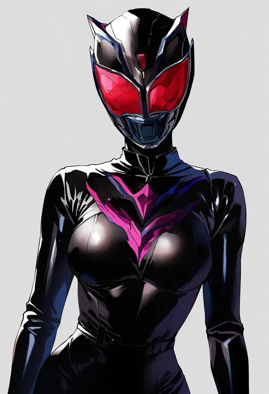 masterpiece, best quality, newest, absurdres, highres, safe, tokusatsu, 1girl, solo, simple_background — by k3scat, made with ComfyUI