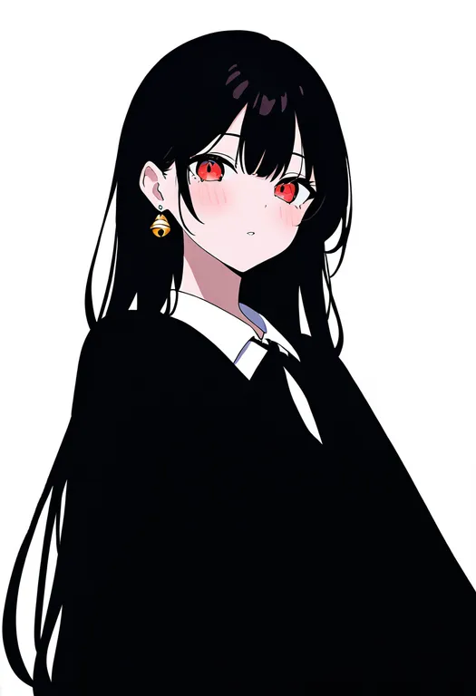 masterpiece, best quality, newest, absurdres, highres, safe, bell_earrings, 1girl, solo, simple_background — by k3scat, made with ComfyUI