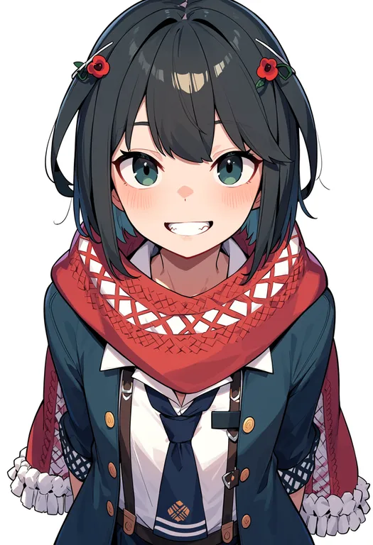 masterpiece, best quality, score_7, safe, mashiro meme, solo, upper body, simple background — by k3scat, made with ComfyUI