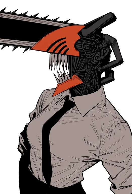 masterpiece, best quality, score_7, safe, power (chainsaw man), chainsaw man, solo, upper body, simple background — by k3scat, made with ComfyUI