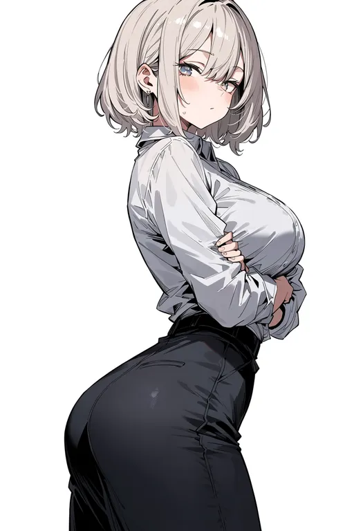 masterpiece, best quality, score_7, safe, shiroki majo, solo, simple background — by k3scat, made with ComfyUI