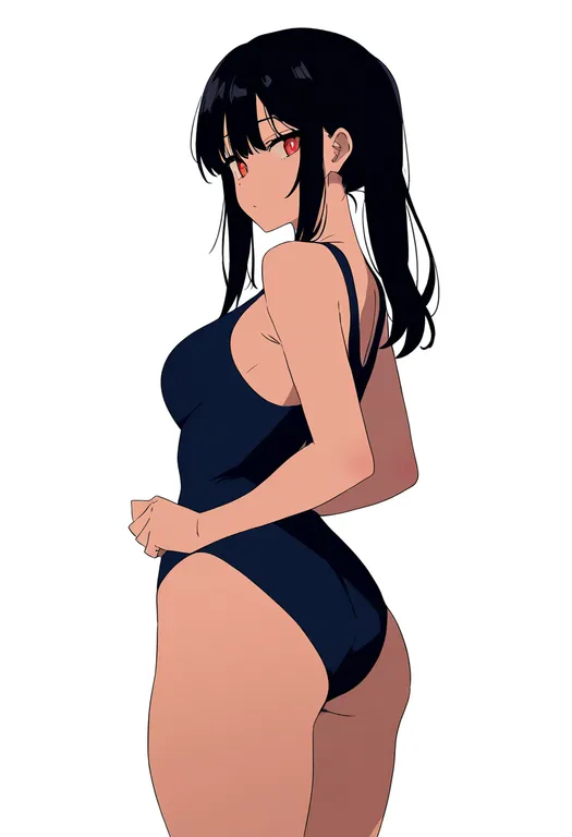 masterpiece, best quality, newest, absurdres, highres, safe, one-piece_tan, 1girl, solo, simple_background — by k3scat, made with ComfyUI