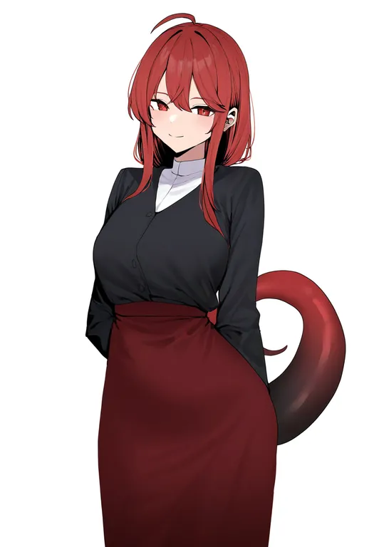 masterpiece, best quality, newest, absurdres, highres, safe, red_panda_tail, 1girl, solo, simple_background — by k3scat, made with ComfyUI