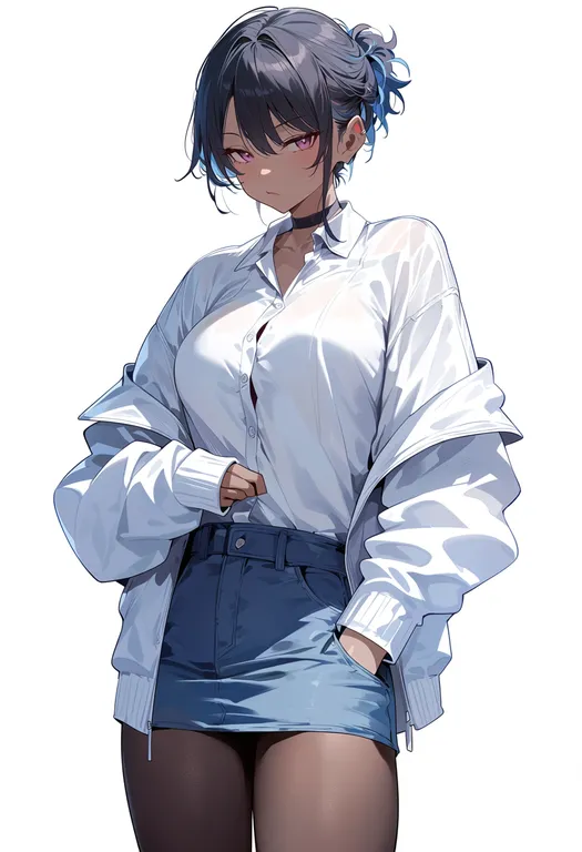 masterpiece, best quality, score_7, safe, pixiv shadow, solo, simple background — by k3scat, made with ComfyUI