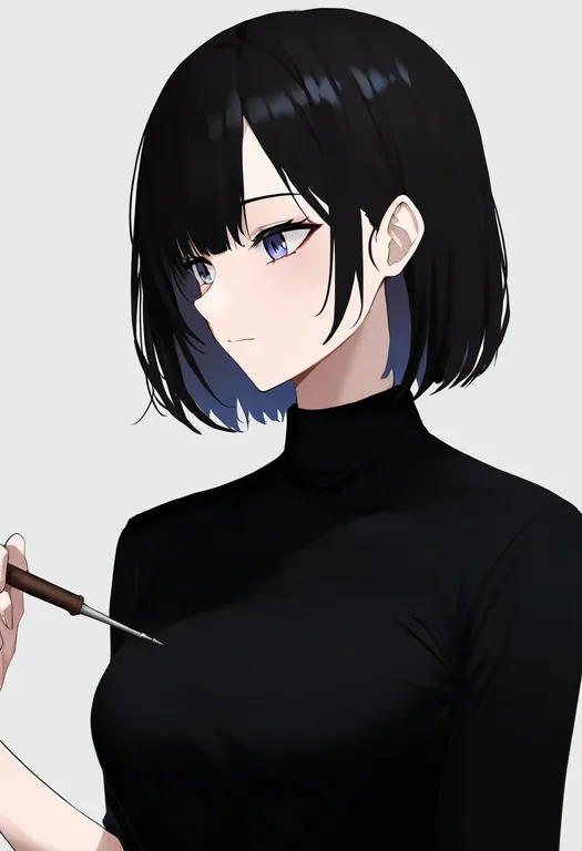 masterpiece, best quality, newest, absurdres, highres, safe, nib_pen_(object), 1girl, solo, simple_background — by k3scat, made with ComfyUI