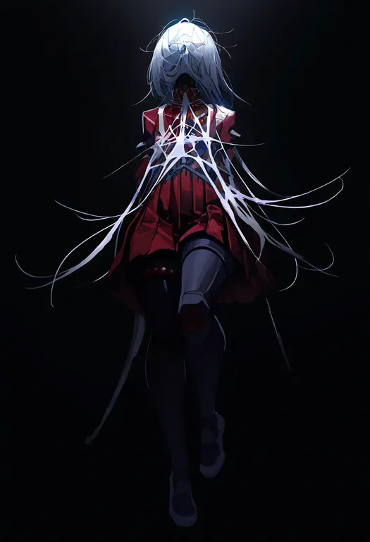 masterpiece, best quality, newest, absurdres, highres, safe, spider_web_print, 1girl, solo, simple_background — by k3scat, made with ComfyUI