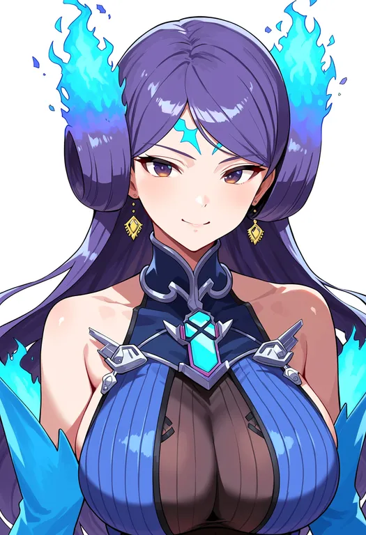 masterpiece, best quality, score_7, safe, brighid (xenoblade), solo, upper body, simple background — by k3scat, made with ComfyUI