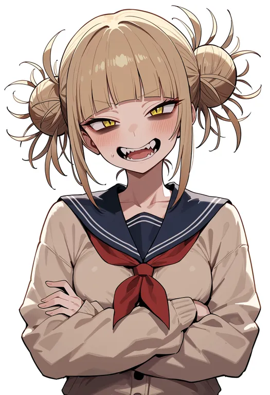 masterpiece, best quality, score_7, safe, toga himiko, solo, upper body, simple background — by k3scat, made with ComfyUI
