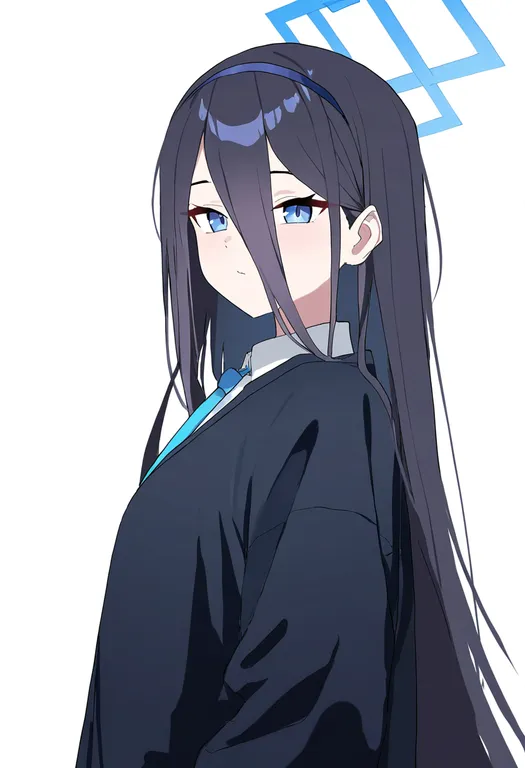 masterpiece, best quality, newest, absurdres, highres, safe, blue_halo, 1girl, solo, simple_background — by k3scat, made with ComfyUI