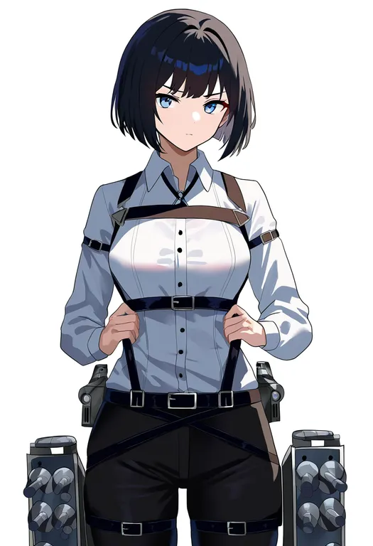 masterpiece, best quality, newest, absurdres, highres, safe, three-dimensional_maneuver_gear, 1girl, solo… — by k3scat, made with ComfyUI