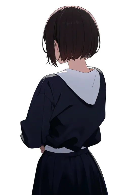 masterpiece, best quality, newest, absurdres, highres, safe, arms_around_waist, 1girl, solo, simple_background — by k3scat, made with ComfyUI