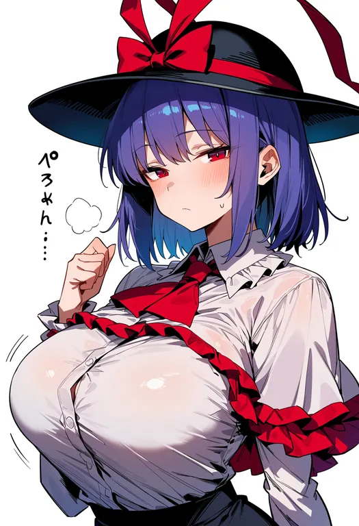 masterpiece, best quality, score_7, safe, nagae iku, touhou, solo, upper body, simple background — by k3scat, made with ComfyUI