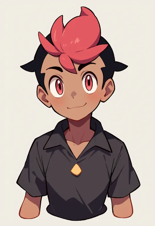 masterpiece, best quality, score_7, safe, roy (pokemon), pokemon, solo, upper body, simple background — by k3scat, made with ComfyUI