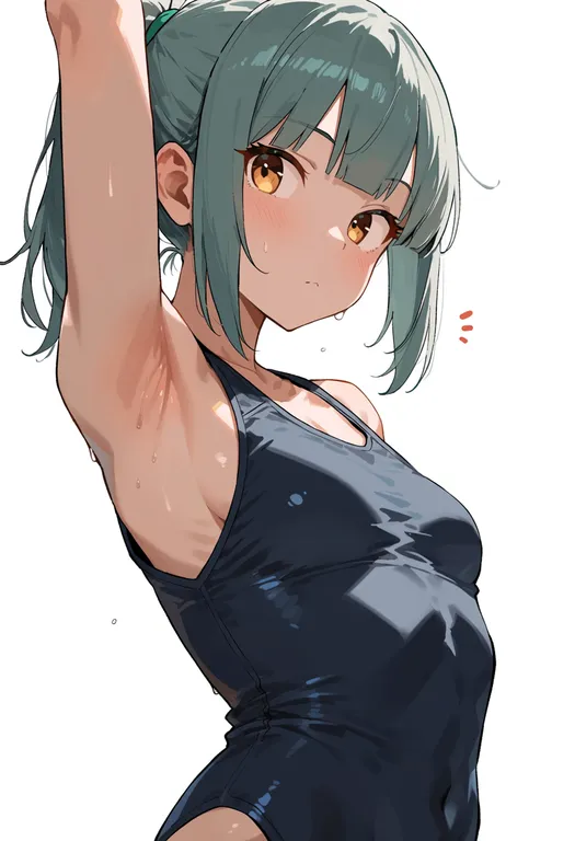 masterpiece, best quality, score_7, safe, yuubari (kancolle), solo, upper body, simple background — by k3scat, made with ComfyUI