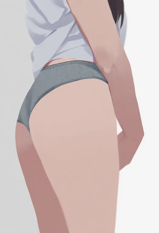 masterpiece, best quality, newest, absurdres, highres, safe, grey_panties, 1girl, solo, simple_background — by k3scat, made with ComfyUI