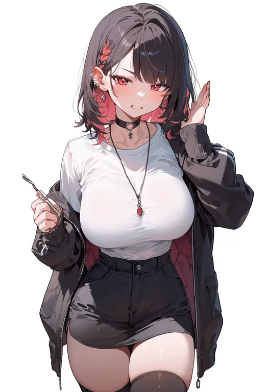 masterpiece, best quality, score_7, safe, broken, 1girl, solo, simple background — by k3scat, made with ComfyUI