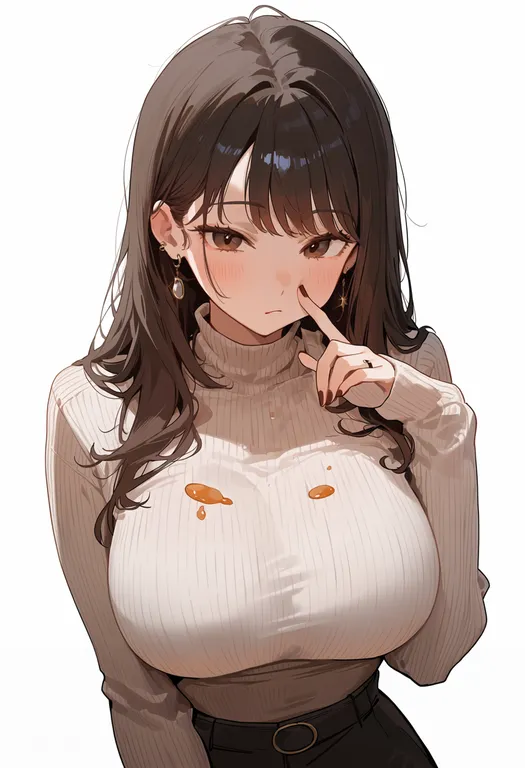masterpiece, best quality, score_7, safe, syrup, 1girl, solo, upper body, simple background — by k3scat, made with ComfyUI