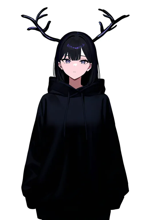 masterpiece, best quality, newest, absurdres, highres, safe, fake_antlers, 1girl, solo, simple_background — by k3scat, made with ComfyUI