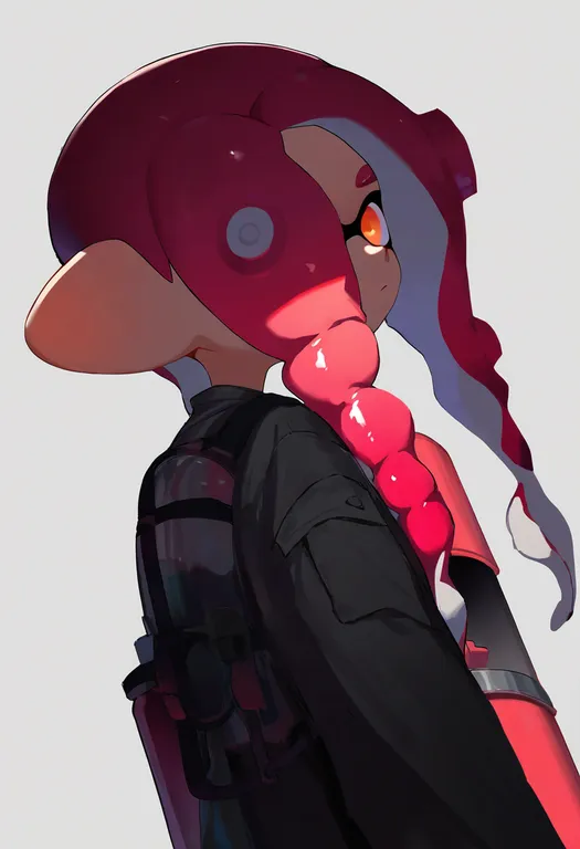 masterpiece, best quality, newest, absurdres, highres, safe, ink_tank_(splatoon), 1girl, solo, simple_background — by k3scat, made with ComfyUI