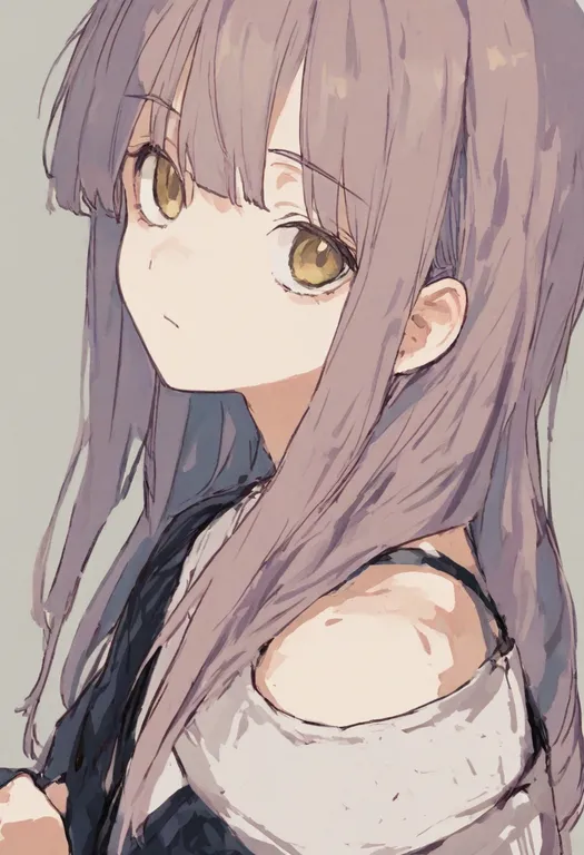 masterpiece, best quality, general, single bare shoulder, 1girl, solo, simple background — by k3scat, made with ComfyUI