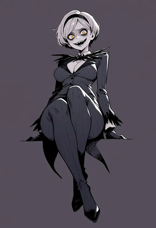 masterpiece, best quality, score_7, safe, the nightmare before christmas, solo, simple background — by k3scat, made with ComfyUI