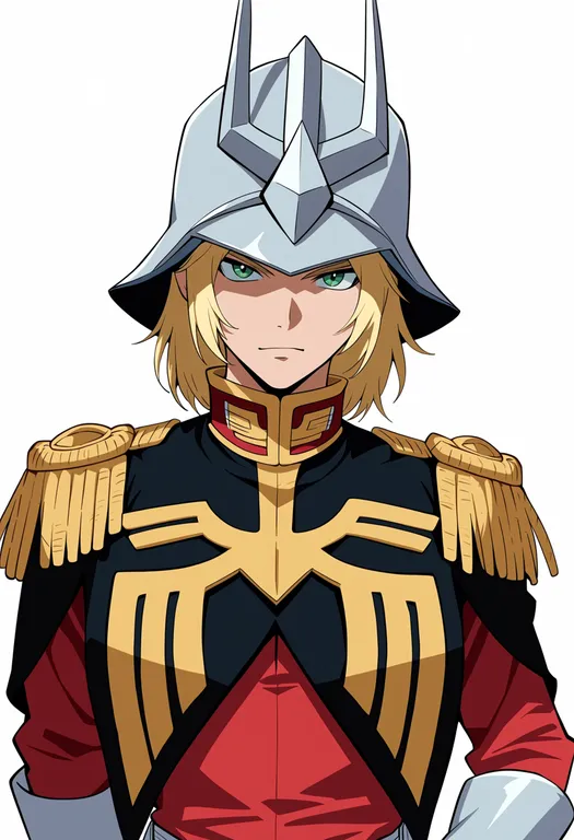 masterpiece, best quality, score_7, safe, char aznable, solo, upper body, simple background — by k3scat, made with ComfyUI