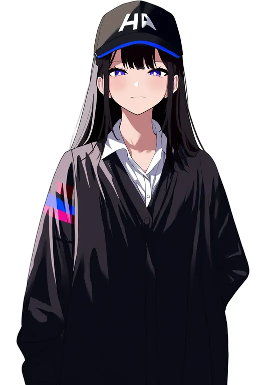 masterpiece, best quality, newest, absurdres, highres, safe, multicolored_hat, 1girl, solo, simple_background — by k3scat, made with ComfyUI