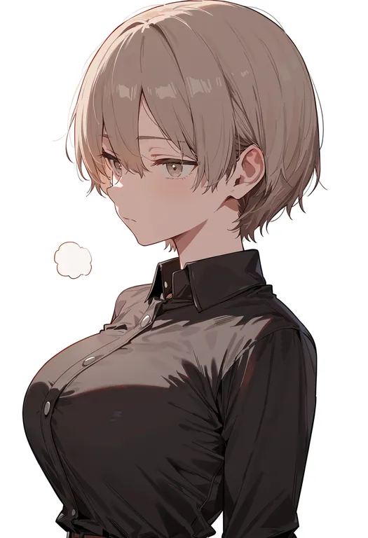 masterpiece, best quality, score_7, safe, okita sougo, solo, upper body, simple background — by k3scat, made with ComfyUI