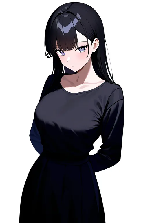 masterpiece, best quality, newest, absurdres, highres, safe, arm_across_waist, 1girl, solo, simple_background — by k3scat, made with ComfyUI