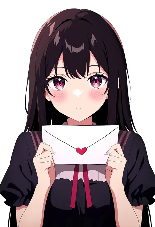 masterpiece, best quality, newest, absurdres, highres, safe, love_letter, 1girl, solo, simple_background — by k3scat, made with ComfyUI