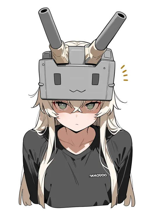 masterpiece, best quality, score_7, safe, rensouhou-chan, kantai collection, solo, upper body, simple background — by k3scat, made with ComfyUI