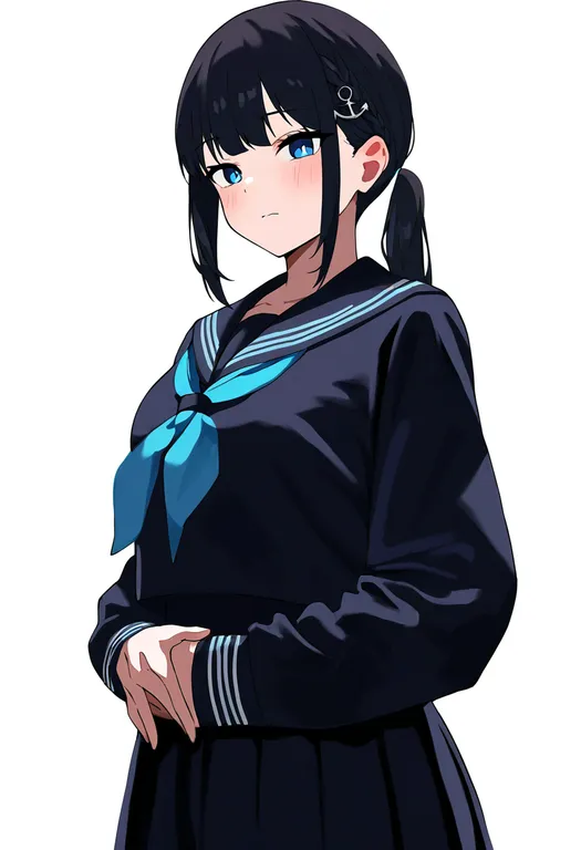 masterpiece, best quality, newest, absurdres, highres, safe, anchor_print, 1girl, solo, simple_background — by k3scat, made with ComfyUI