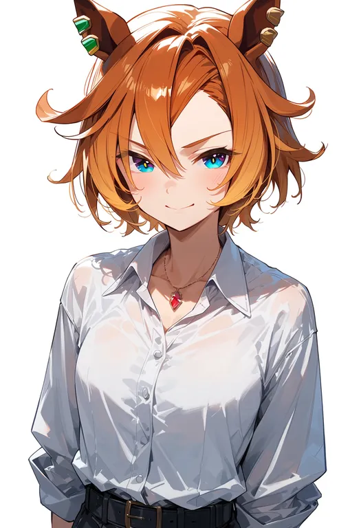 masterpiece, best quality, score_7, safe, t.m. opera o (umamusume), umamusume, solo, upper body, simple background — by k3scat, made with ComfyUI