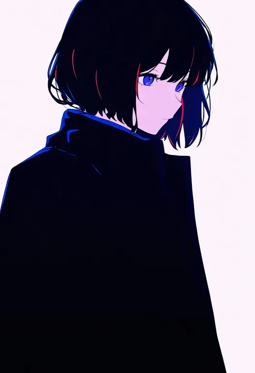 masterpiece, best quality, newest, absurdres, highres, safe, purple_streaks, 1girl, solo, simple_background — by k3scat, made with ComfyUI