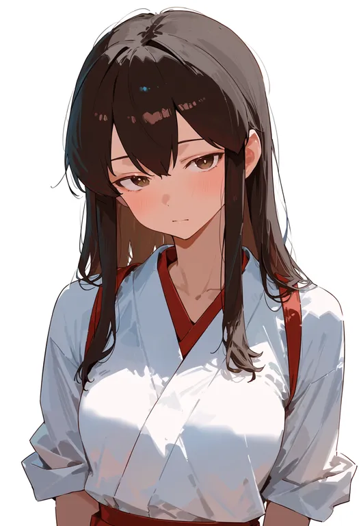 masterpiece, best quality, score_7, safe, akagi (kancolle), kantai collection, solo, upper body, simple background — by k3scat, made with ComfyUI