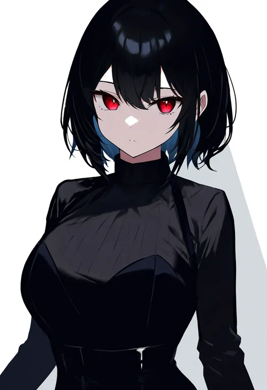 masterpiece, best quality, newest, absurdres, highres, safe, black_bustier, 1girl, solo, simple_background — by k3scat, made with ComfyUI