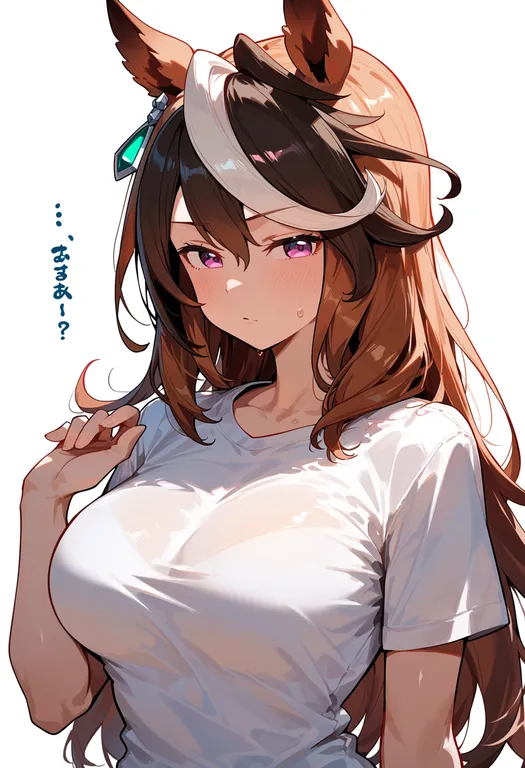 masterpiece, best quality, score_7, safe, symboli rudolf (umamusume), umamusume, solo, upper body, simple background — by k3scat, made with ComfyUI