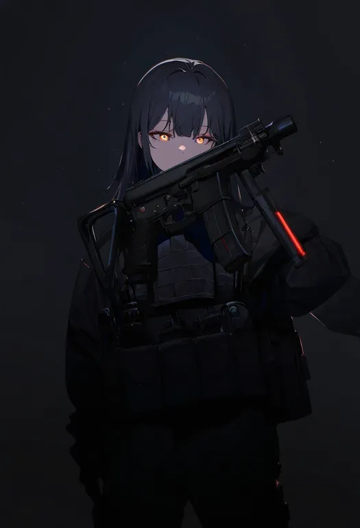 masterpiece, best quality, newest, absurdres, highres, safe, laser_sight, 1girl, solo, simple_background — by k3scat, made with ComfyUI