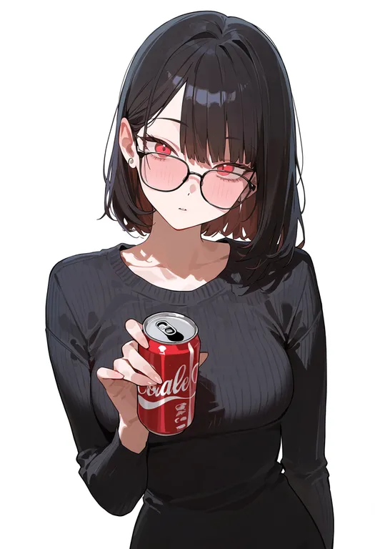 masterpiece, best quality, score_7, safe, soda can, 1girl, solo, upper body, simple background — by k3scat, made with ComfyUI
