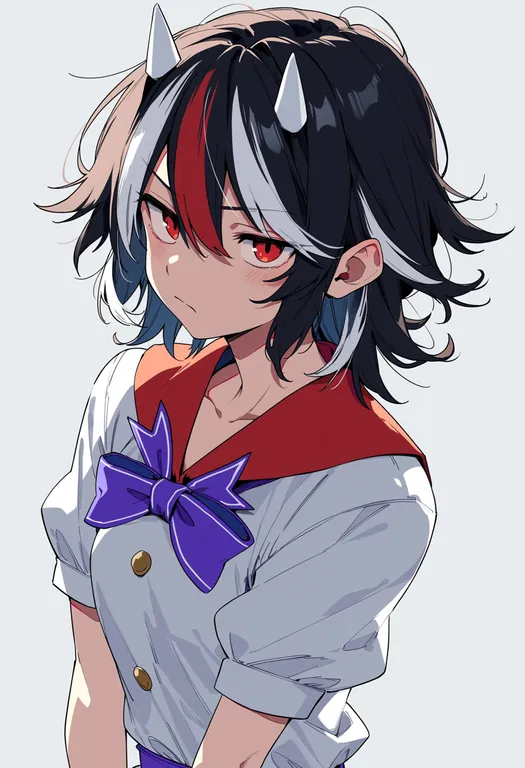 masterpiece, best quality, score_7, safe, kijin seija, touhou, solo, upper body, simple background — by k3scat, made with ComfyUI
