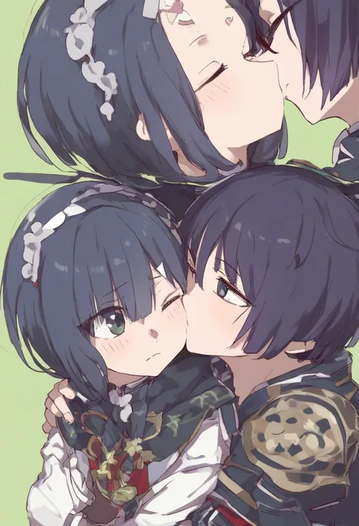 masterpiece, best quality, general, kissing cheek, 1girl — by k3scat, made with ComfyUI