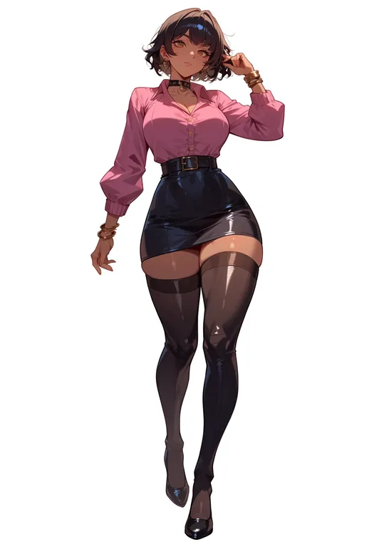 masterpiece, best quality, score_7, safe, tulsa drillers, solo, full body, simple background — by k3scat, made with ComfyUI