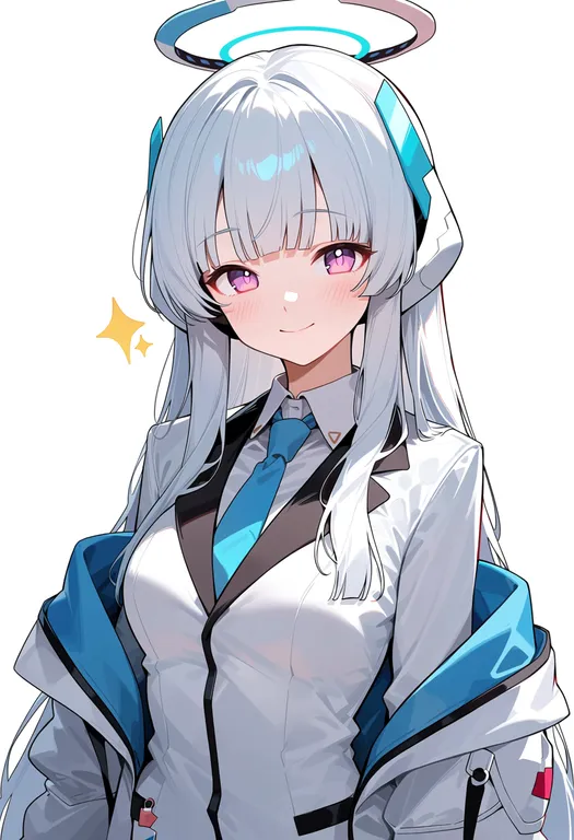 masterpiece, best quality, score_7, safe, noa (blue archive), blue archive, solo, upper body, simple background — by k3scat, made with ComfyUI