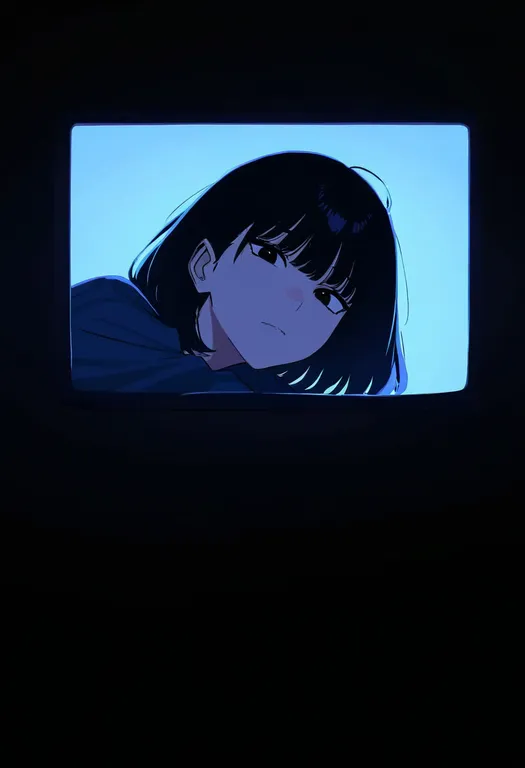 masterpiece, best quality, newest, absurdres, highres, safe, flat_screen_tv, 1girl, solo, simple_background — by k3scat, made with ComfyUI