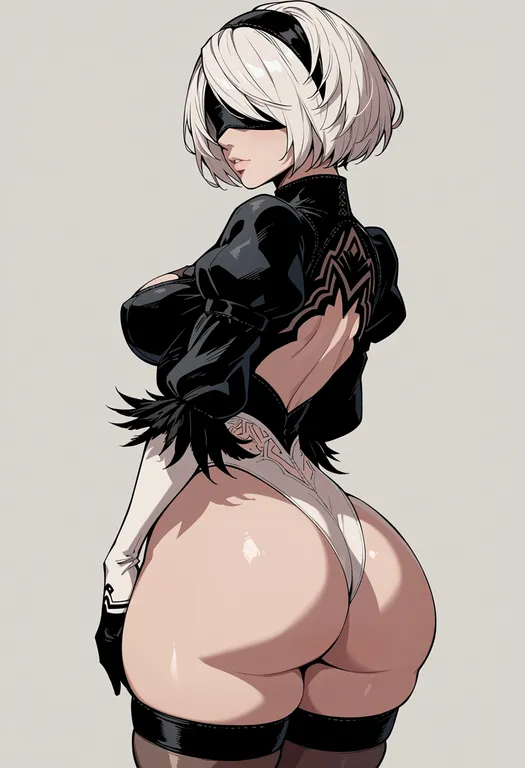 masterpiece, best quality, score_7, safe, nier:automata, solo, simple background — by k3scat, made with ComfyUI