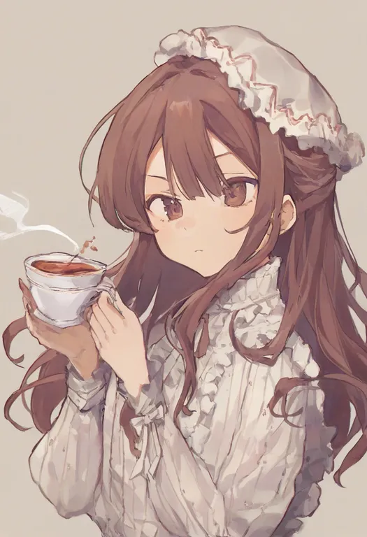 masterpiece, best quality, general, tea, 1girl, solo, upper body, simple background — by k3scat, made with ComfyUI