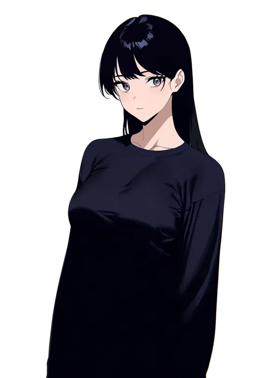 masterpiece, best quality, newest, absurdres, highres, safe, covered_pectorals, 1girl, solo, simple_background — by k3scat, made with ComfyUI